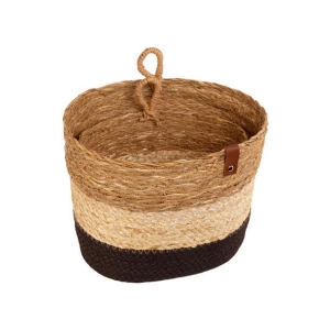 Kurv henge sjøgress natur/sort 29x22 H25cm