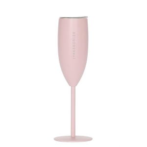 Termo champagneglass blek rosa "LYKKEBOBLER"