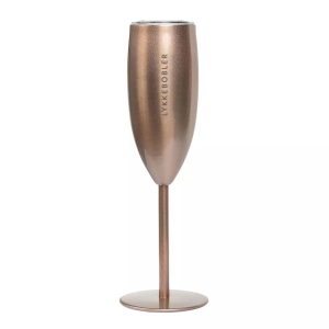 Termo champagneglass roségull "LYKKEBOBLER"