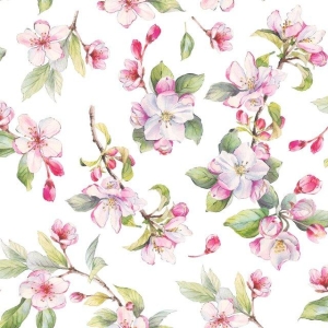 Serviett kaffe "Spring blossom white"