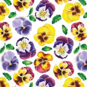 Serviett kaffe "Lots of pansies"