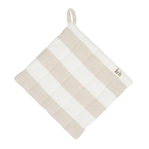Amalia Grytelapp 23x25 cm Lin/offwhite striper