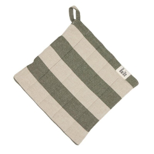 Amalia Grytelapp 23x25 cm Grønn/offwhite striper