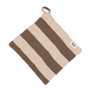 Amalia Grytelapp 23x25 cm Brun/offwhite striper