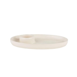 Lysestake oval 4x25cm Hvit keramikk