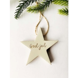Trestjerner heng Creme "God Jul"