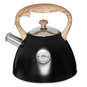 Plystre kaffekjele 2,5L Sort m/trehåndtak