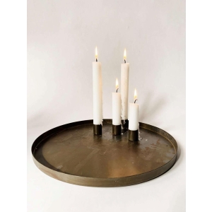 Rundt fat med lysholdere D30cm Antikk