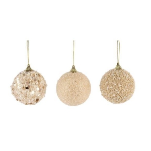 Julekule poly 8 cm Krem Pris per stk.