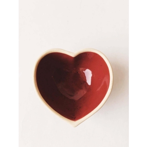 Hjerte Keramikkskål 11x4cm Rød