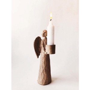 Engel Natur lysholder h18cm