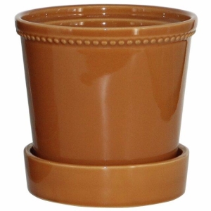 Karmen Potte m skål/fat D17 H15,8 cm Caramel
