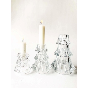 Lysestake Glass 9x11cm Klar