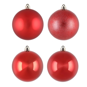 Julekule 4ass rød 8cm 8pk